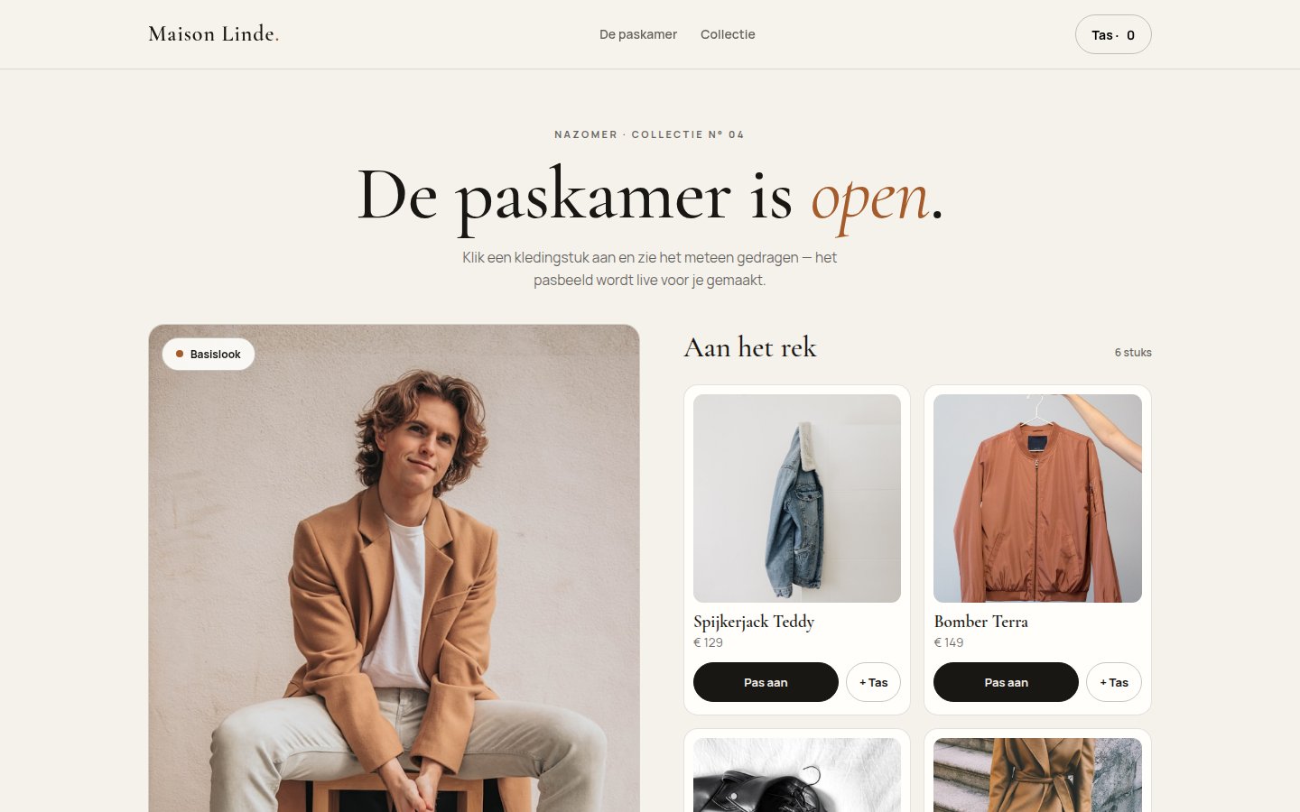 De Maison Linde-modewinkel met AI-paskamer