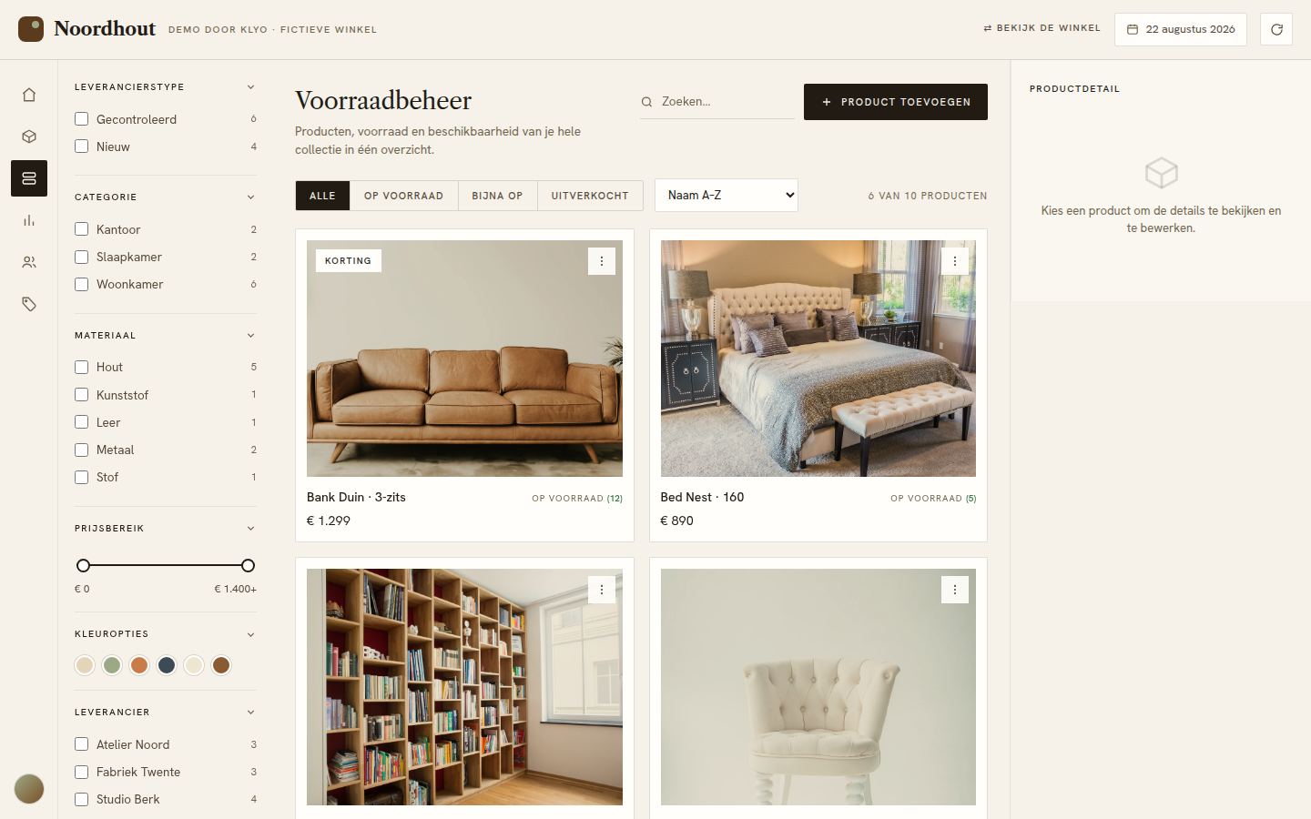Het Noordhout beheerdashboard