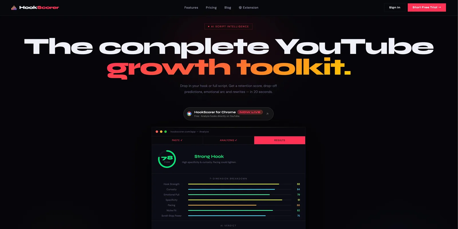 HookScorer SaaS platform