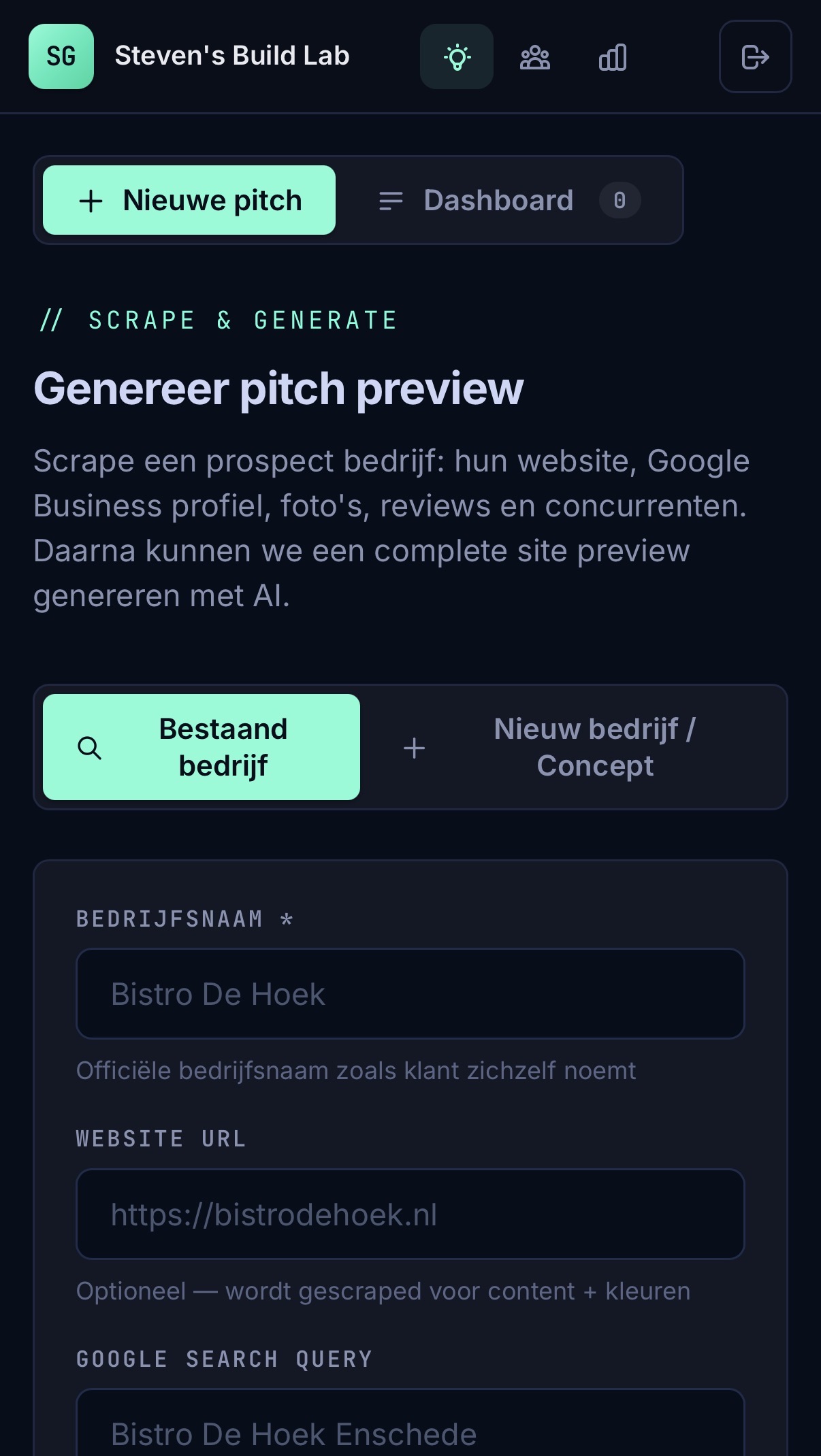 Build Lab mobile preview